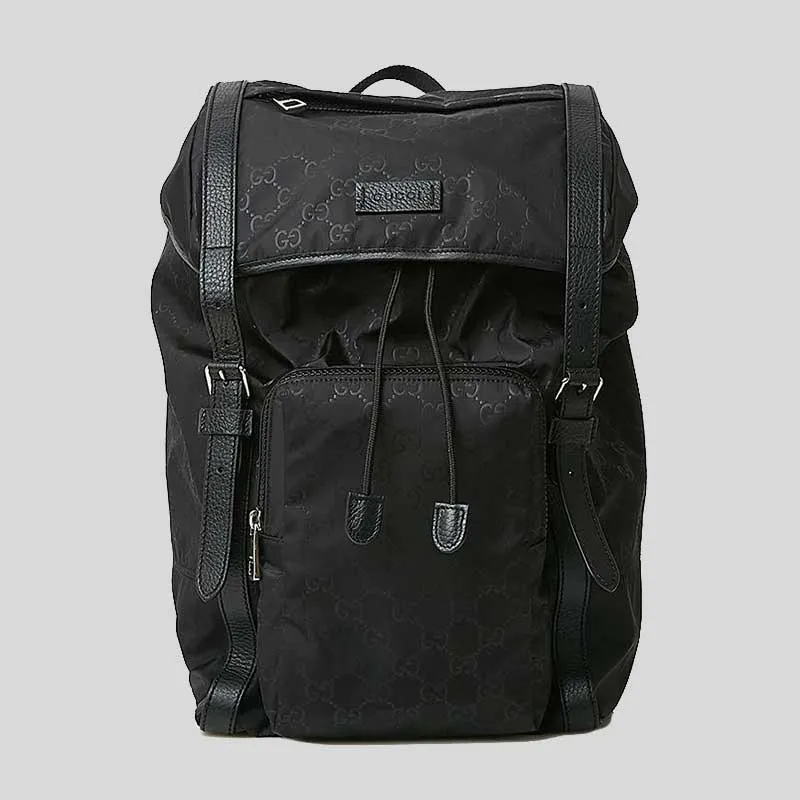 GUCCI Guccissima Unisex Signature GG Nylon Backpack Black RS-510336