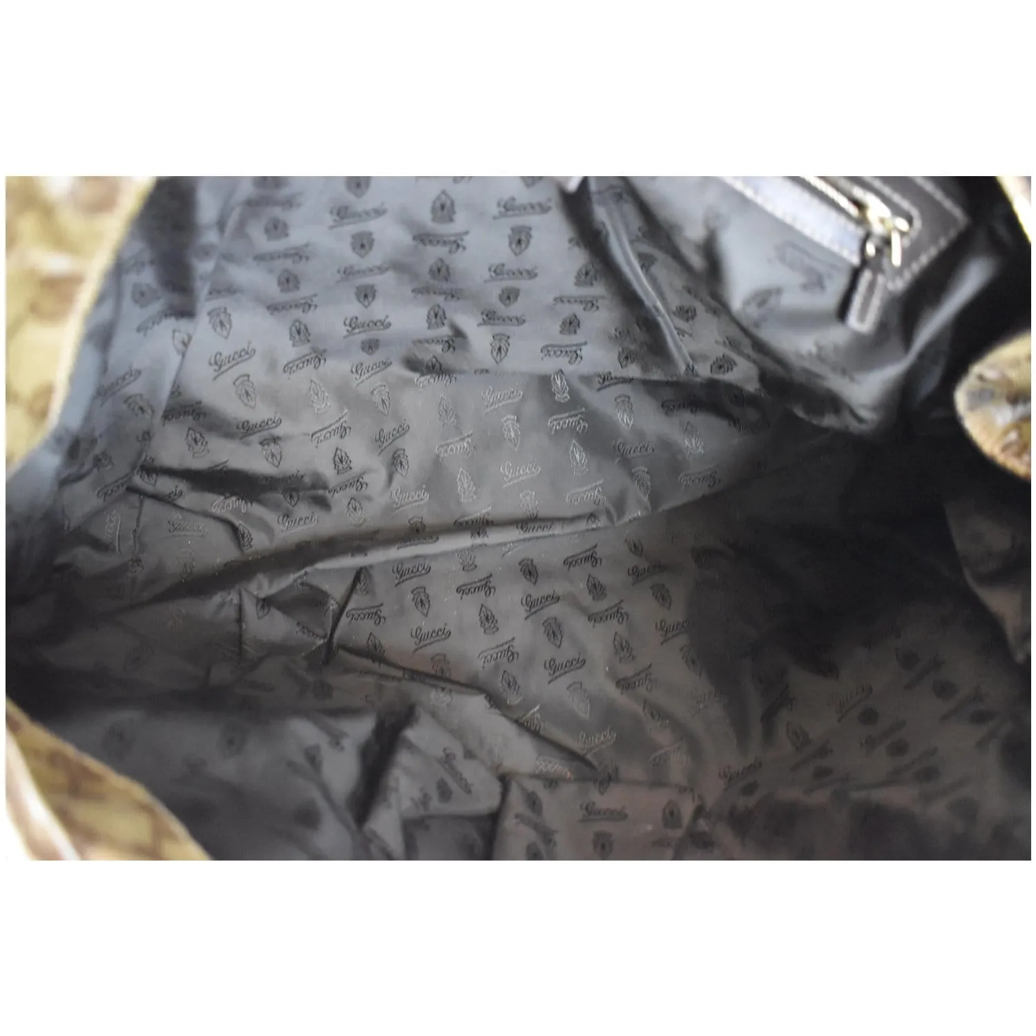 GUCCI Hysteria Large Crystal Coated Canvas Tote Bag Beige 197022