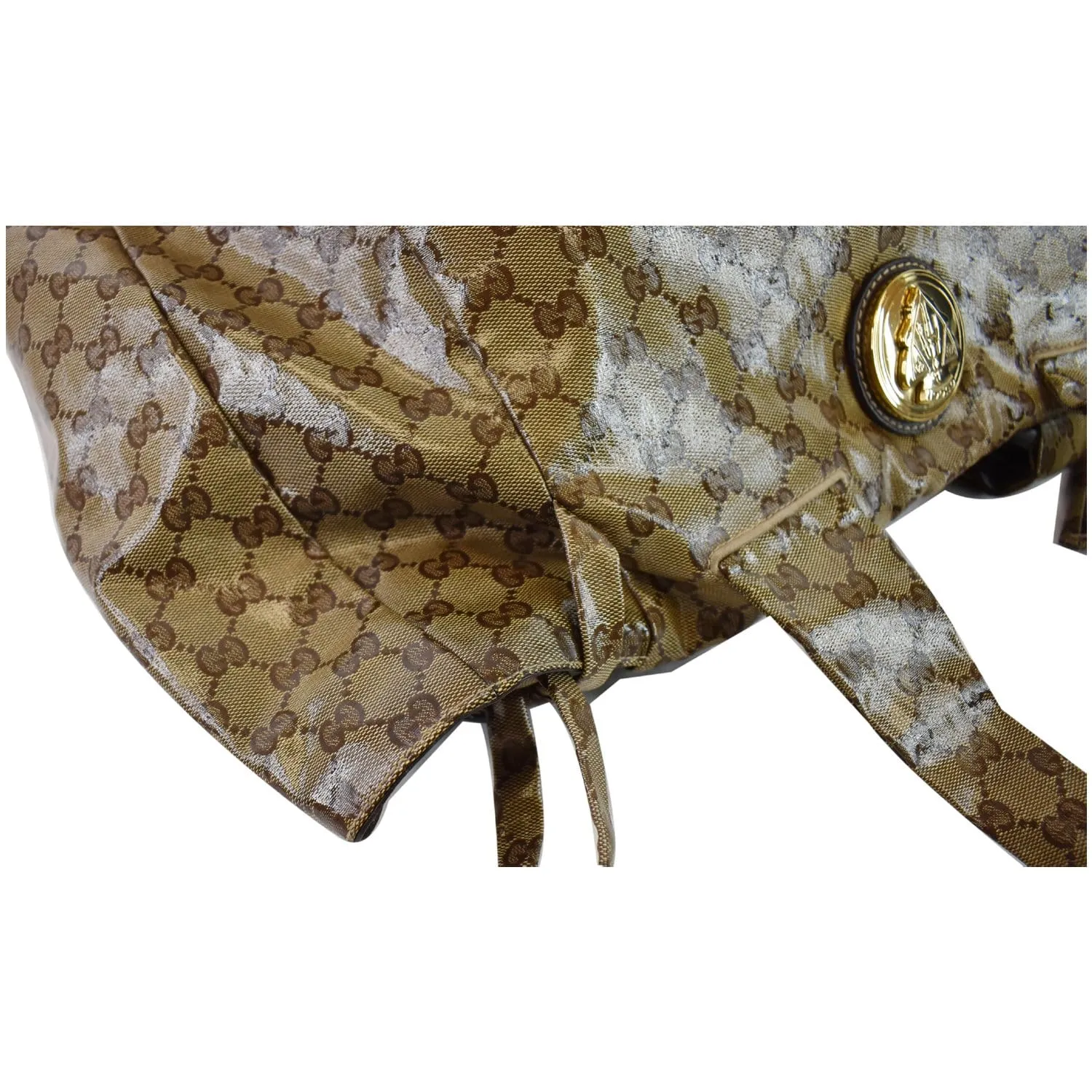 GUCCI Hysteria Large Crystal Coated Canvas Tote Bag Beige 197022