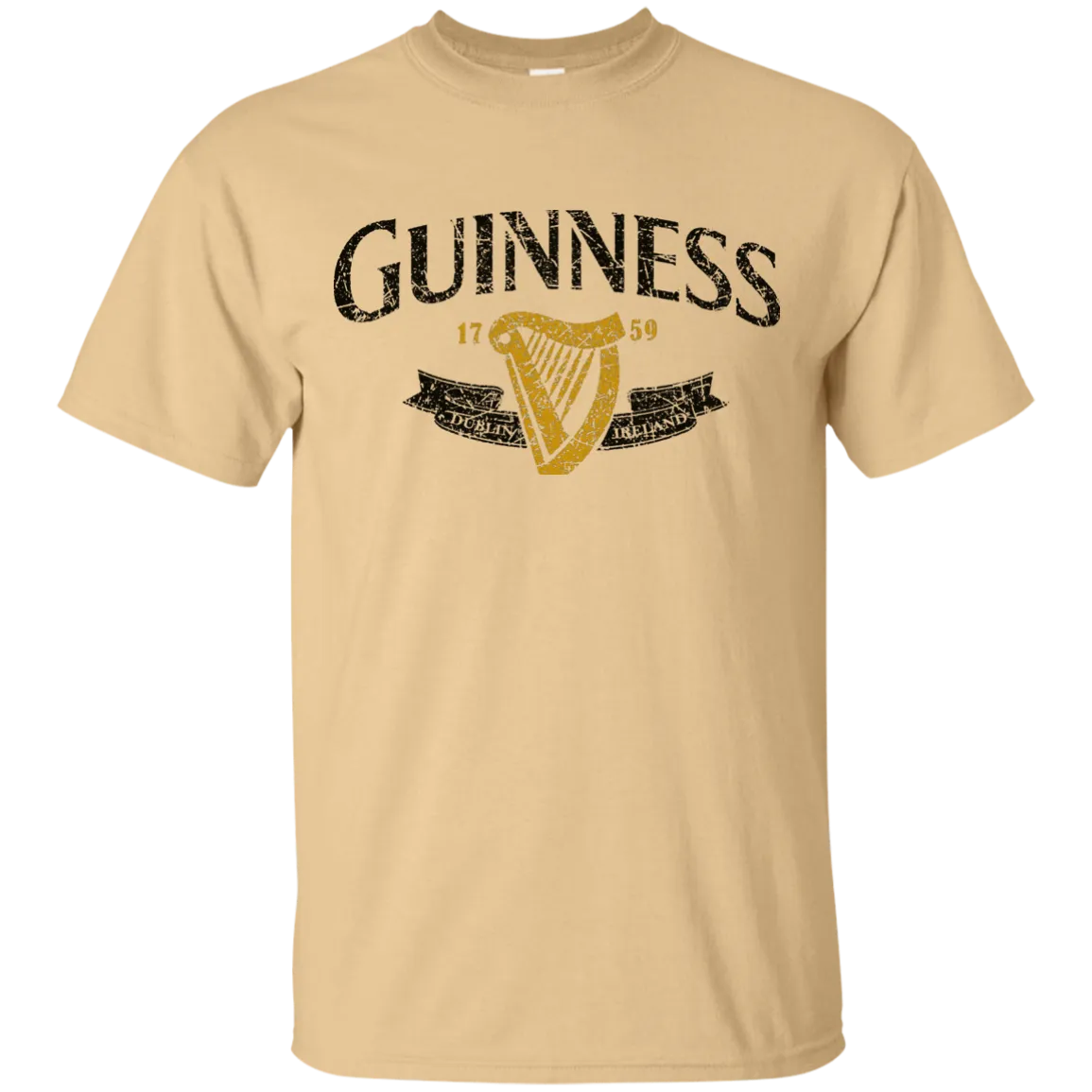 Guinness Beer T-Shirt Custom Designed Color Text Worn Label Pattern