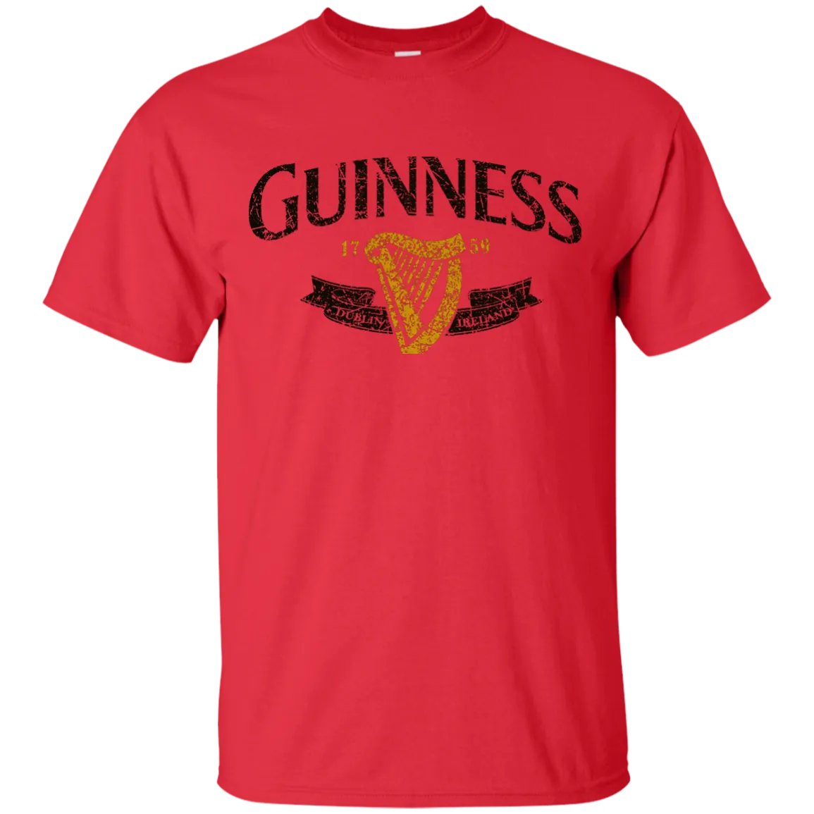 Guinness Beer T-Shirt Custom Designed Color Text Worn Label Pattern