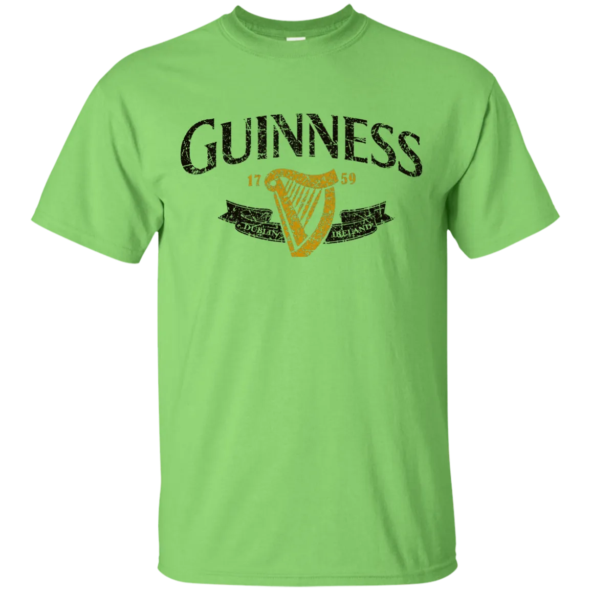 Guinness Beer T-Shirt Custom Designed Color Text Worn Label Pattern