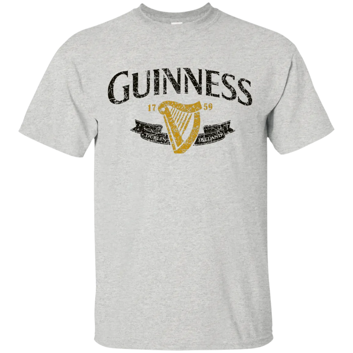 Guinness Beer T-Shirt Custom Designed Color Text Worn Label Pattern