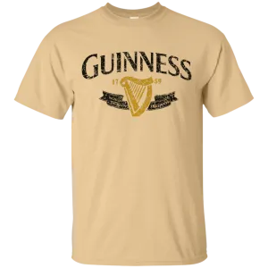 Guinness Beer T-Shirt Custom Designed Color Text Worn Label Pattern