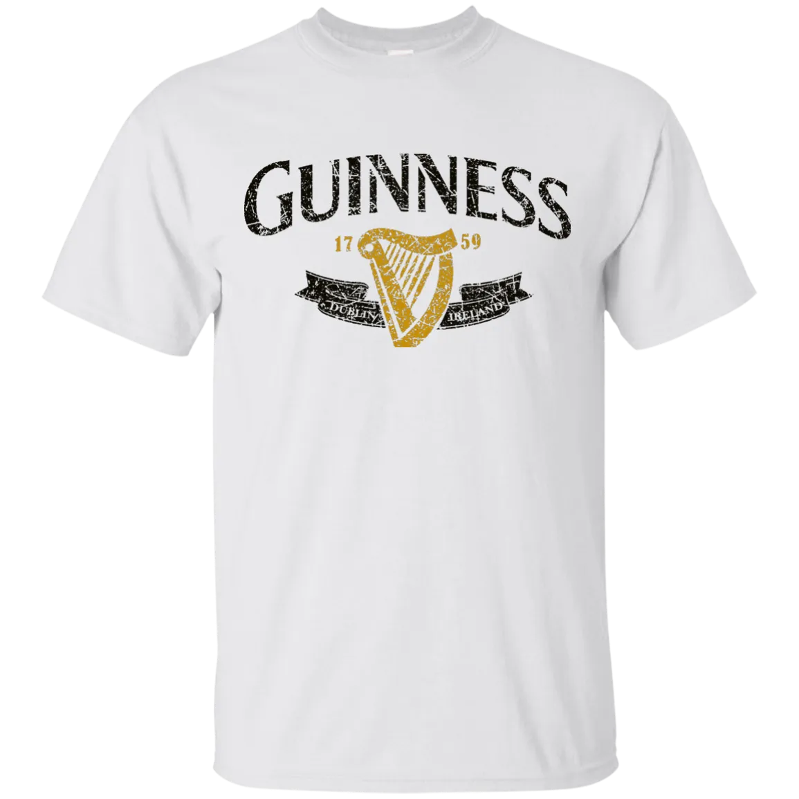Guinness Beer T-Shirt Custom Designed Color Text Worn Label Pattern