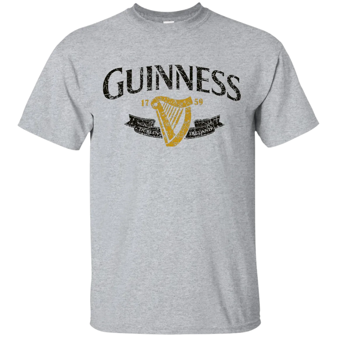 Guinness Beer T-Shirt Custom Designed Color Text Worn Label Pattern
