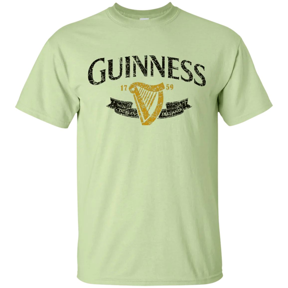 Guinness Beer T-Shirt Custom Designed Color Text Worn Label Pattern