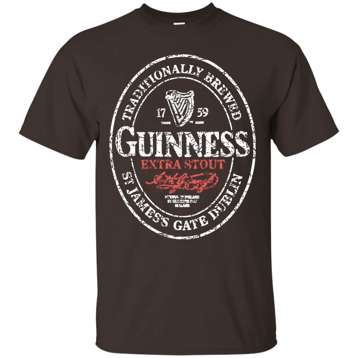 Guinness Beer T-Shirt Custom Designed White Worn Label Pattern