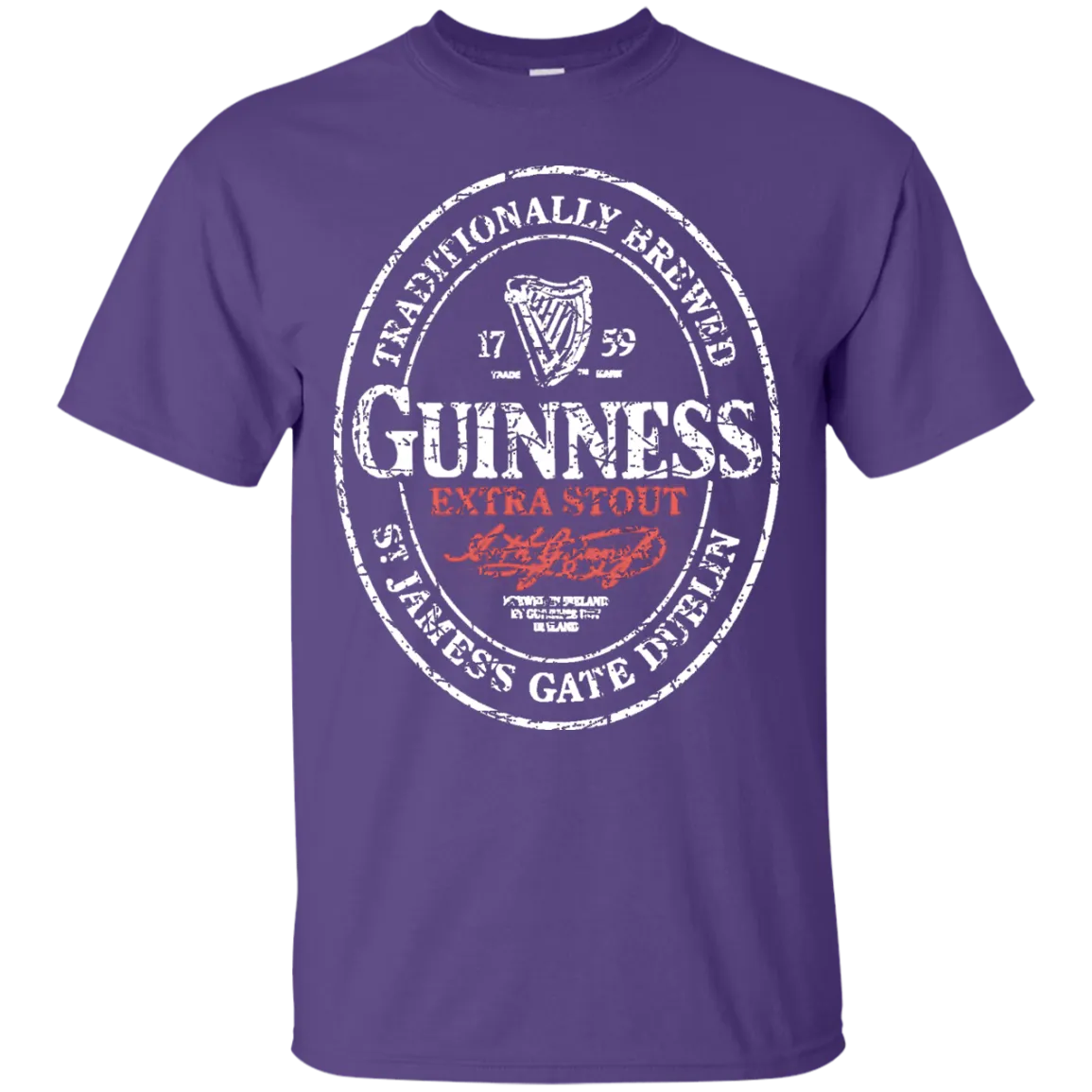 Guinness Beer T-Shirt Custom Designed White Worn Label Pattern