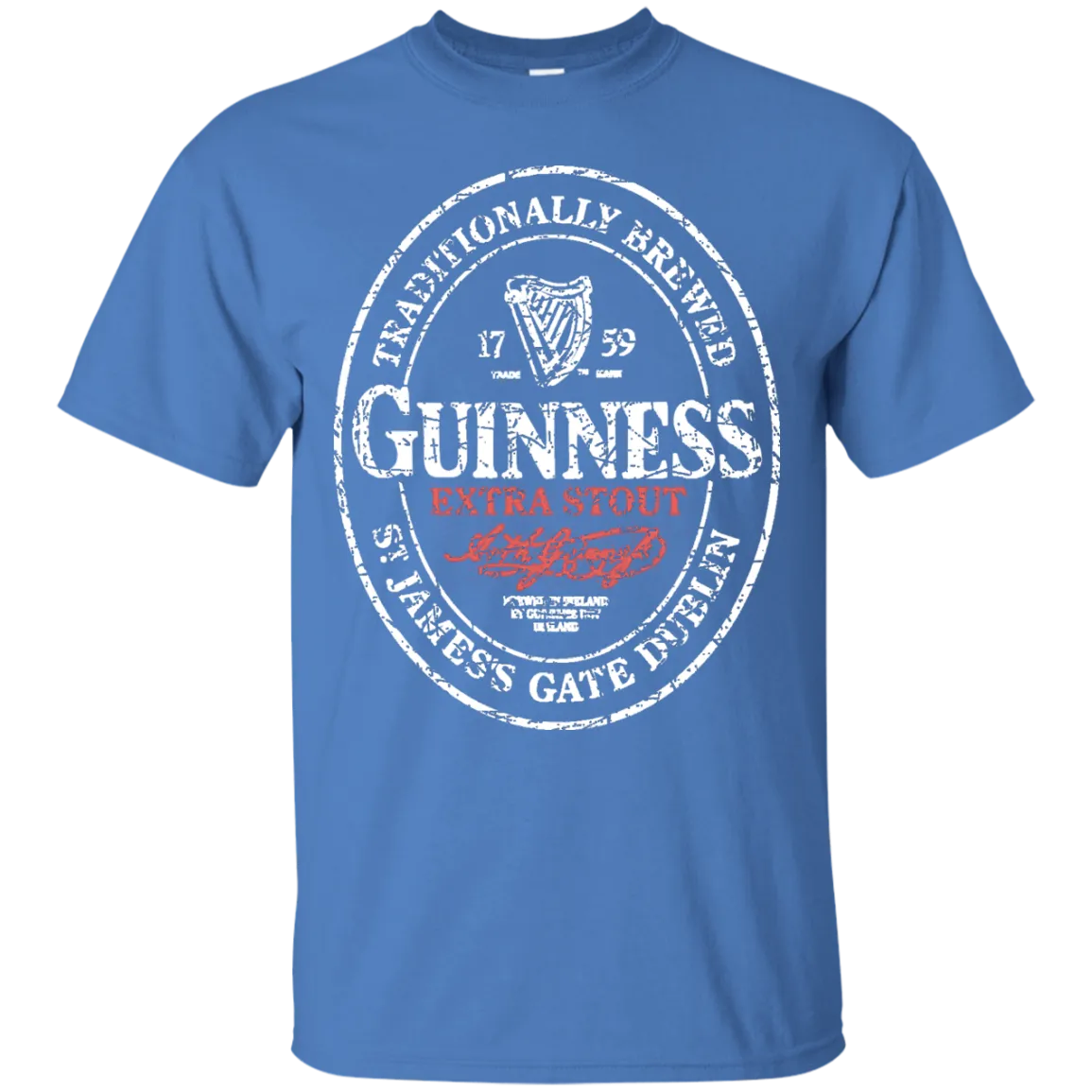 Guinness Beer T-Shirt Custom Designed White Worn Label Pattern