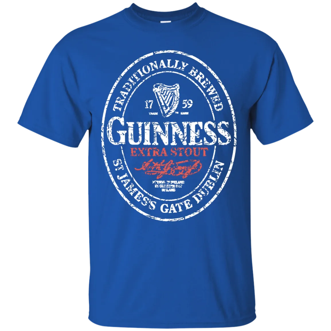 Guinness Beer T-Shirt Custom Designed White Worn Label Pattern