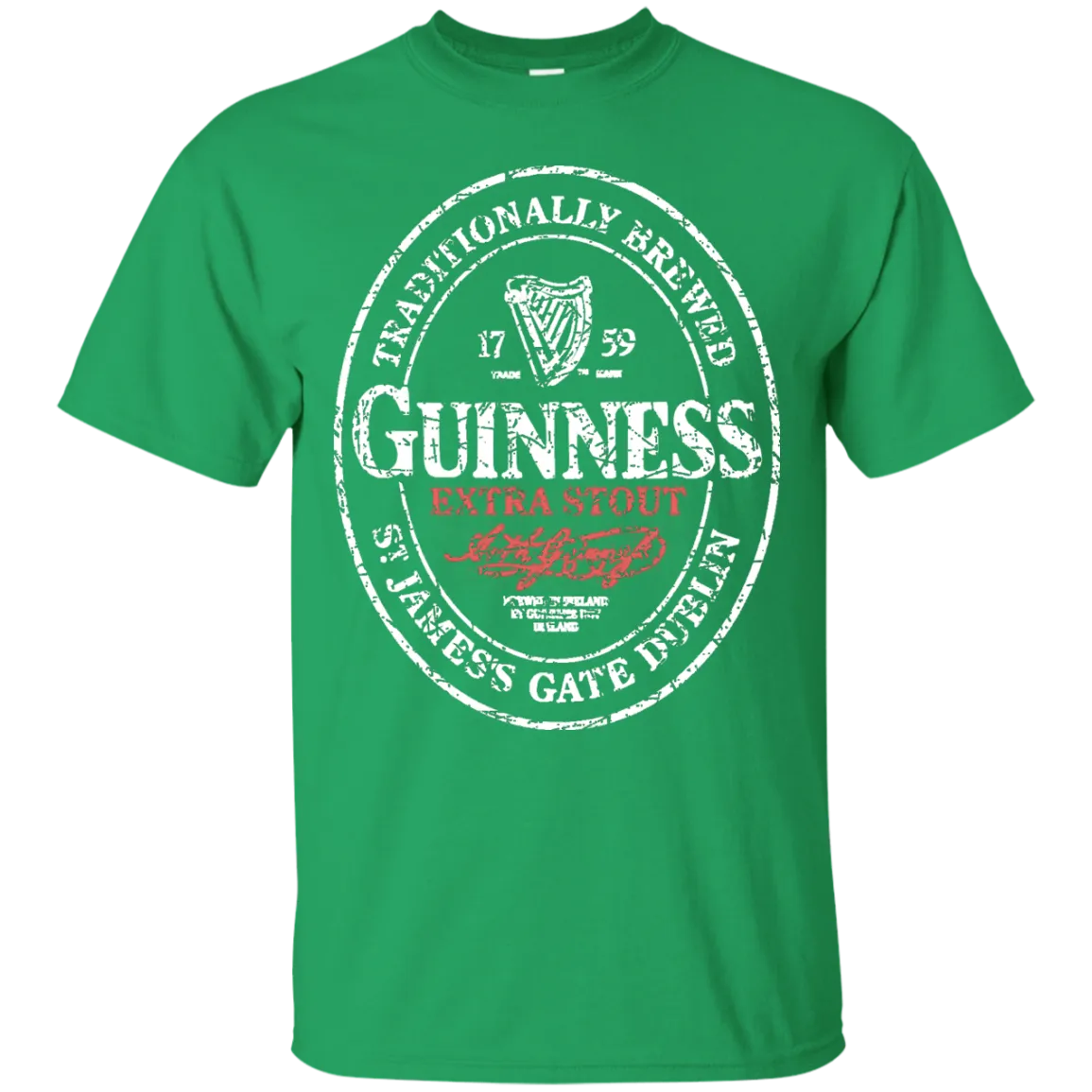 Guinness Beer T-Shirt Custom Designed White Worn Label Pattern