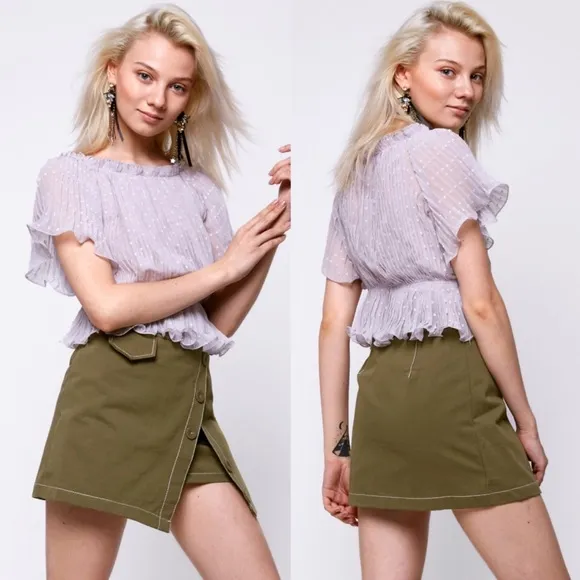 Gwen unbalanced skirt in olive