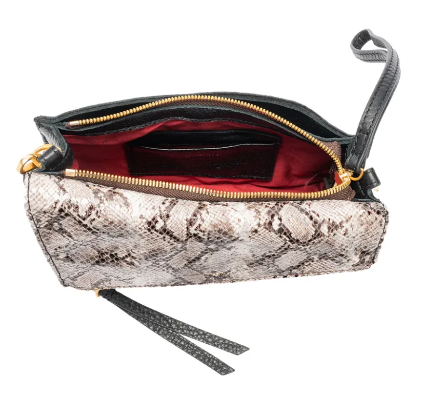 Hammitt Curtis Contrast Snake/Brushed Gold Handbag