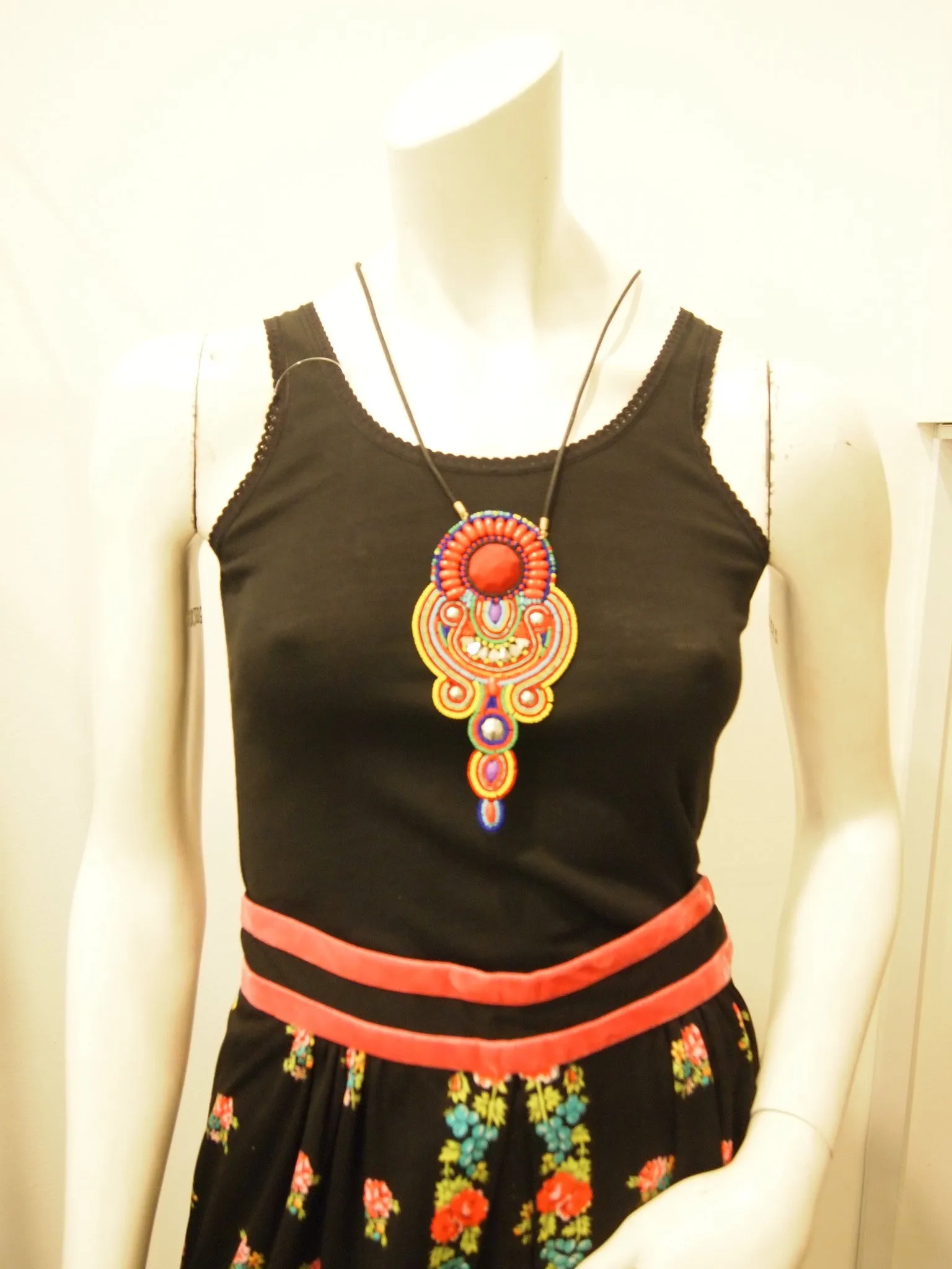Handbeaded Necklace Bright Tribal