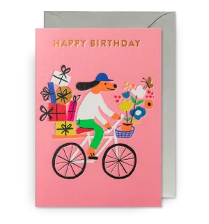 Happy Birthday Dog on Bike