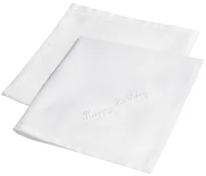 HAPPY BIRTHDAY HANKIE - WHITE EMBROIDERY