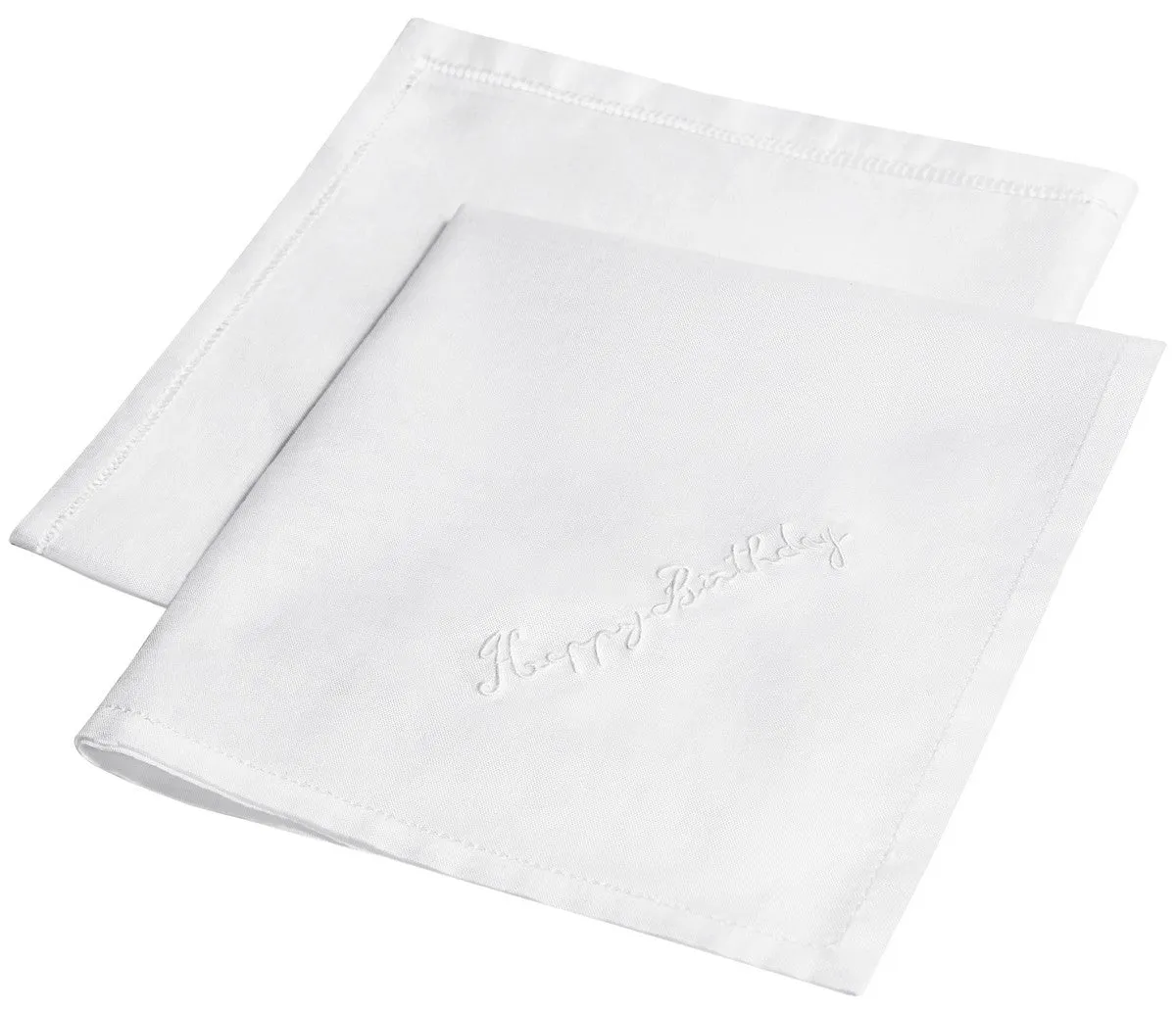 HAPPY BIRTHDAY HANKIE - WHITE EMBROIDERY