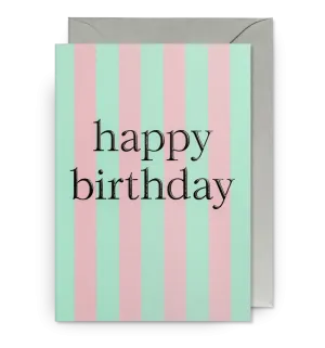 Happy Birthday Pastel Candy Striped