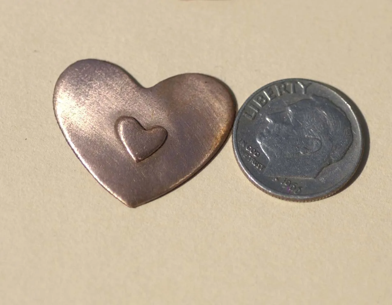 Heart 6mm Embossed Blank for Enameling Stamping Texturing Metalworking Jewelry Making Blanks