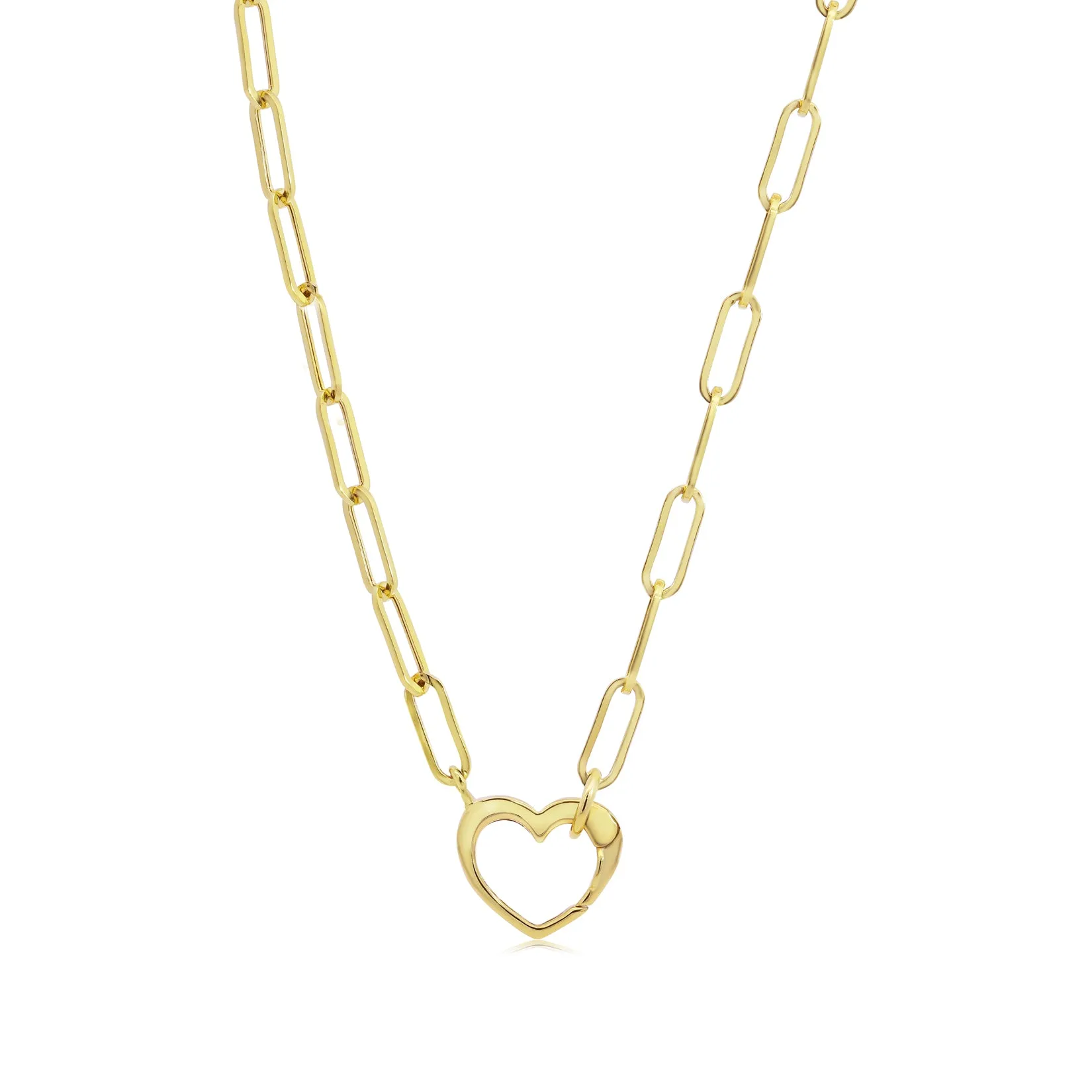 Heart Charm Holder Paperclip Necklace