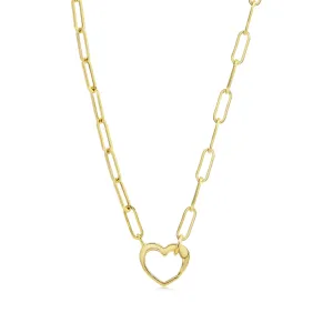 Heart Charm Holder Paperclip Necklace