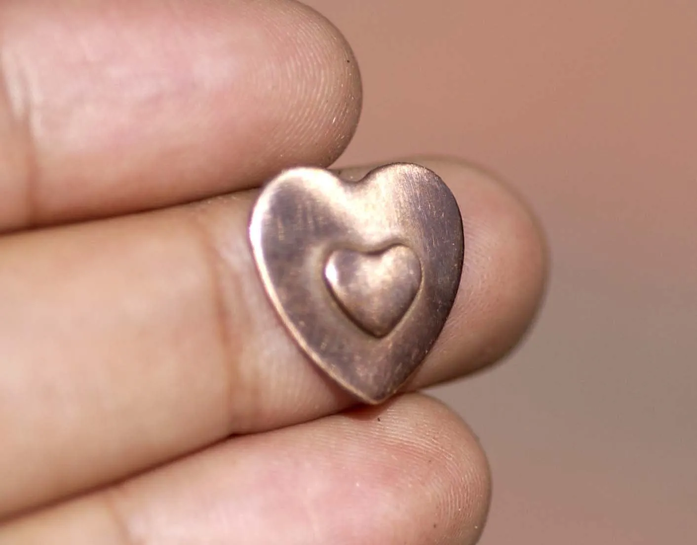 Heart on Heart Blanks Cutout for Enameling Stamping Texturing