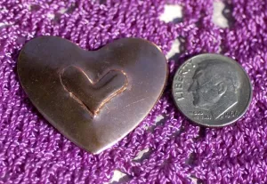 Hearts with Heart Embossed metal blanks