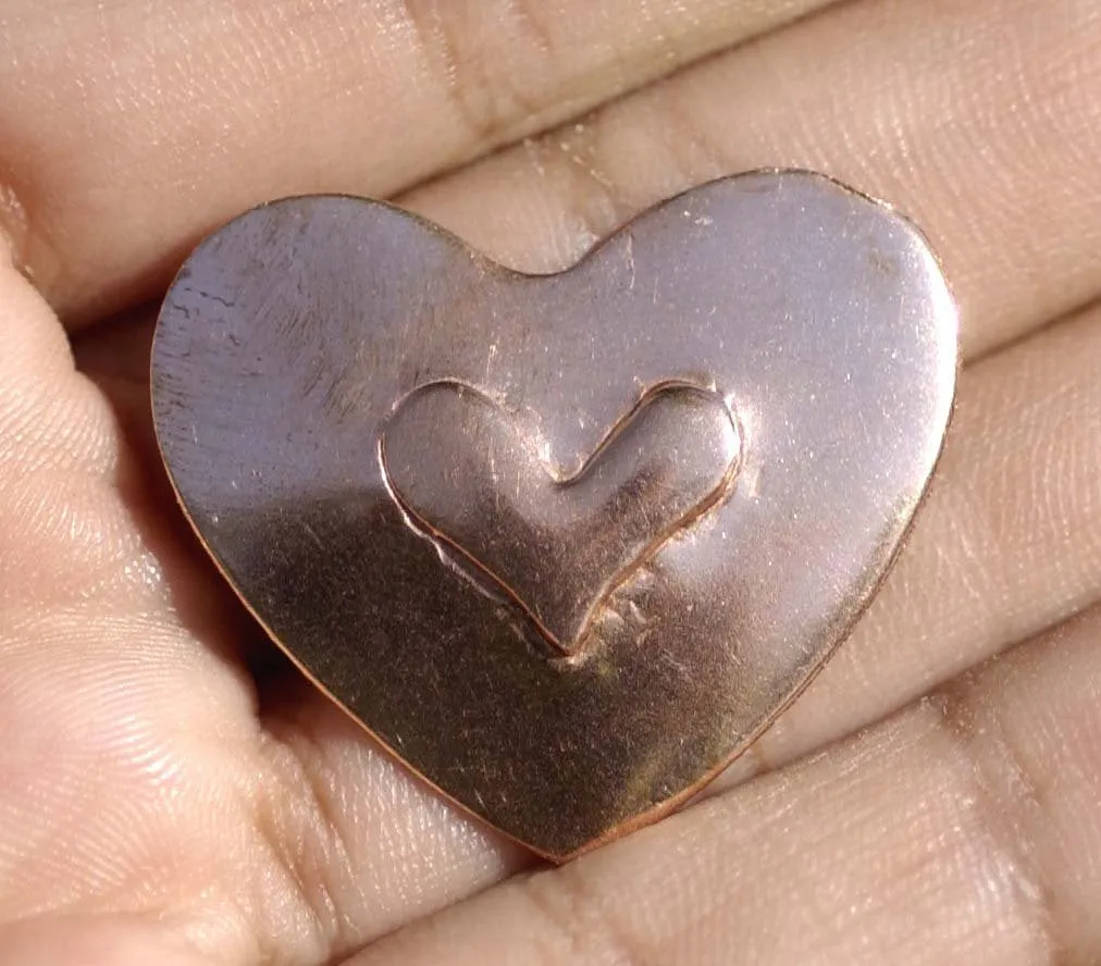 Hearts with Heart Embossed metal blanks