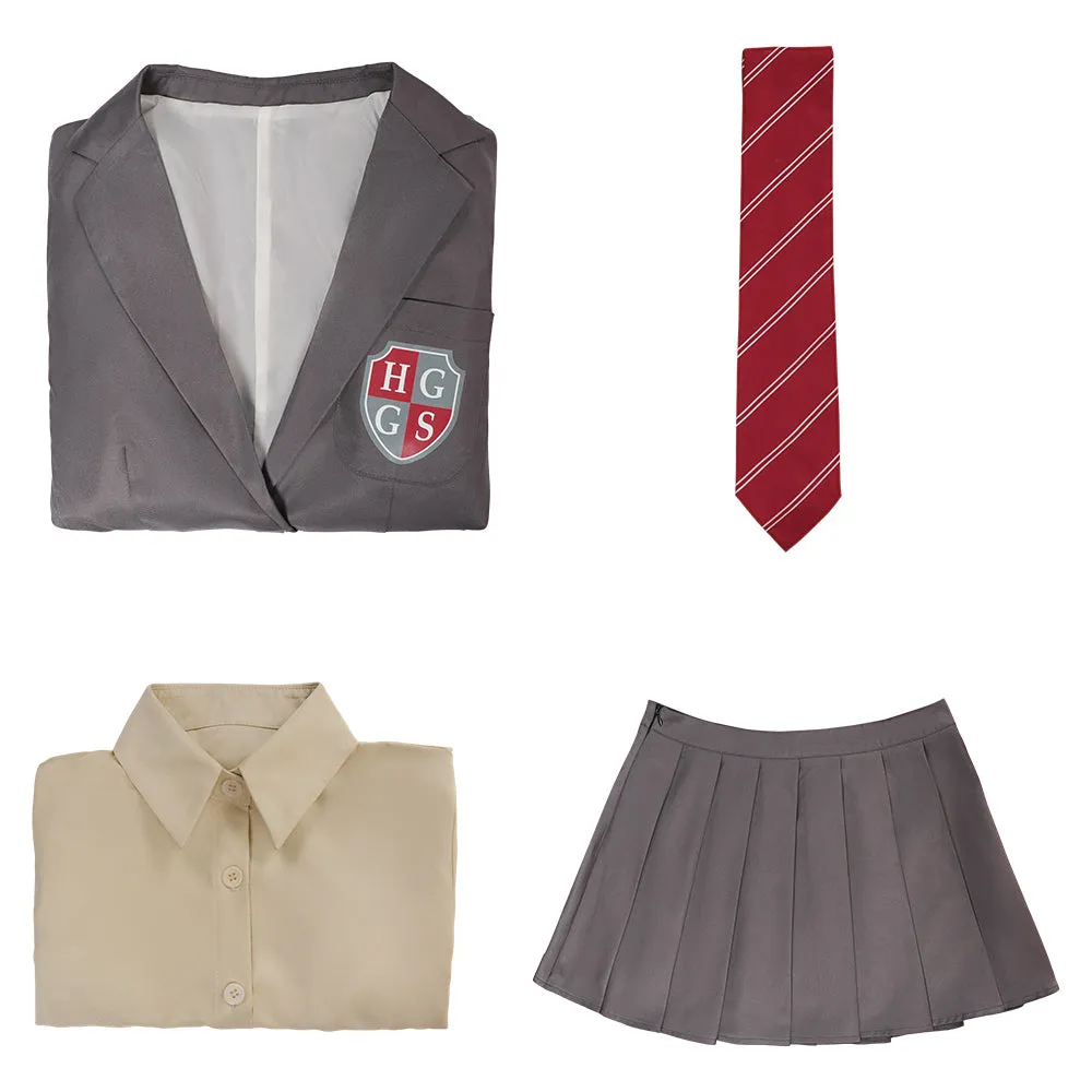 Heartstopper Elle Argent Cosplay Costume Women Uniform Shirt Skirt Outfits Halloween Carnival