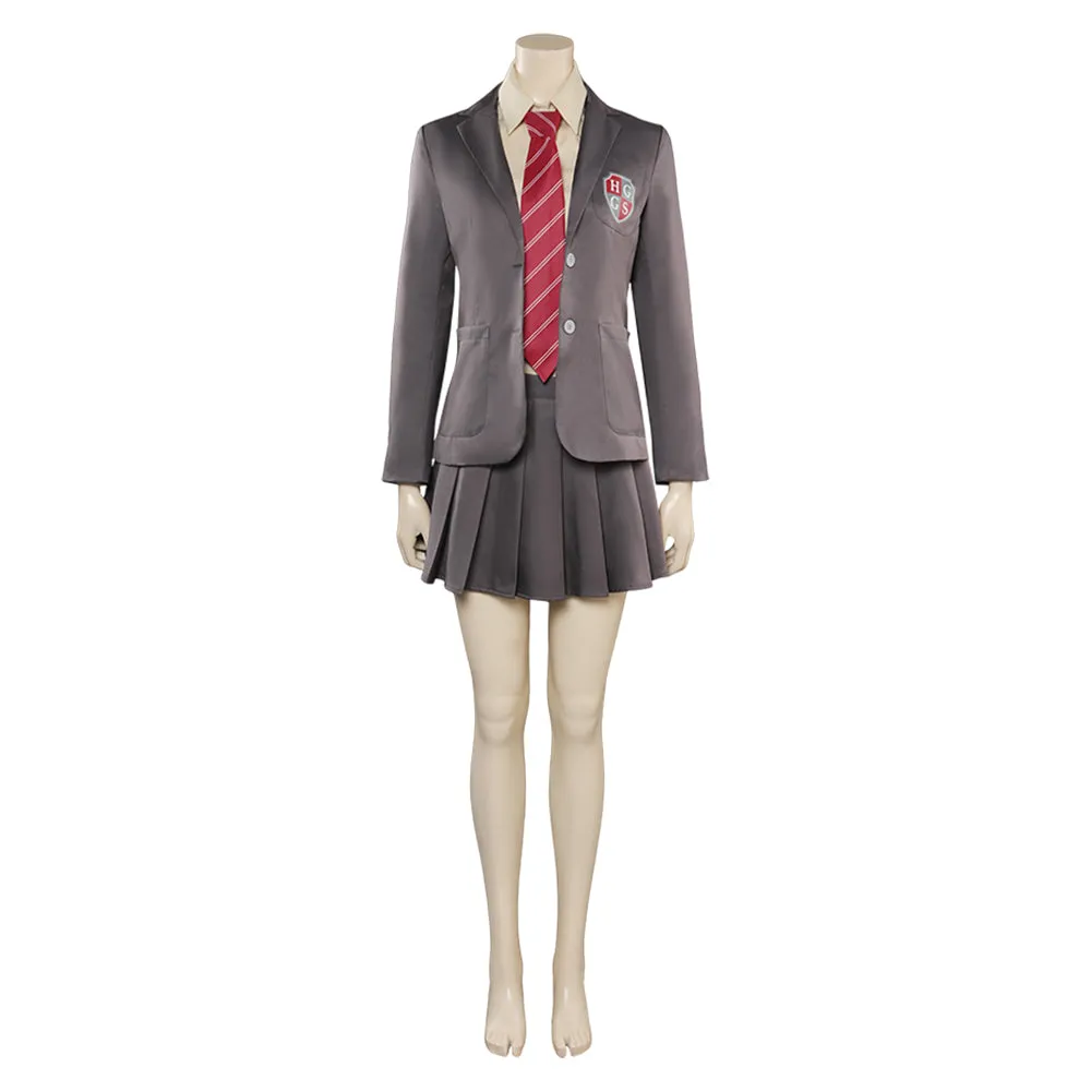 Heartstopper Elle Argent Cosplay Costume Women Uniform Shirt Skirt Outfits Halloween Carnival