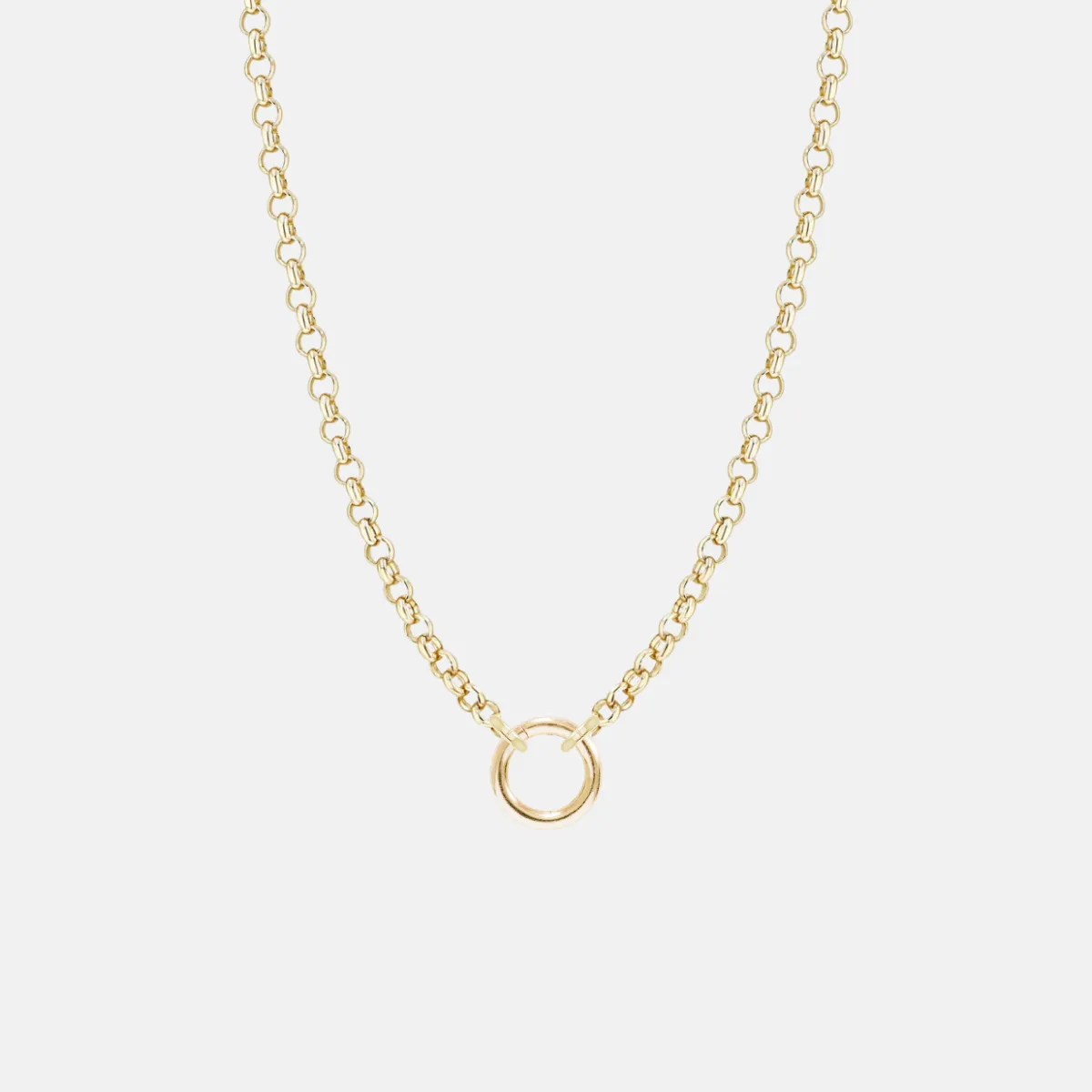 Heavyweight Rolo Chain Necklace with Charm Holder