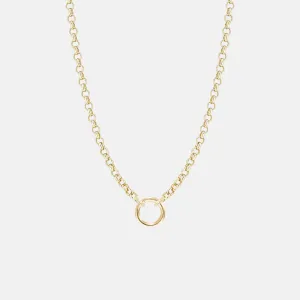 Heavyweight Rolo Chain Necklace with Charm Holder