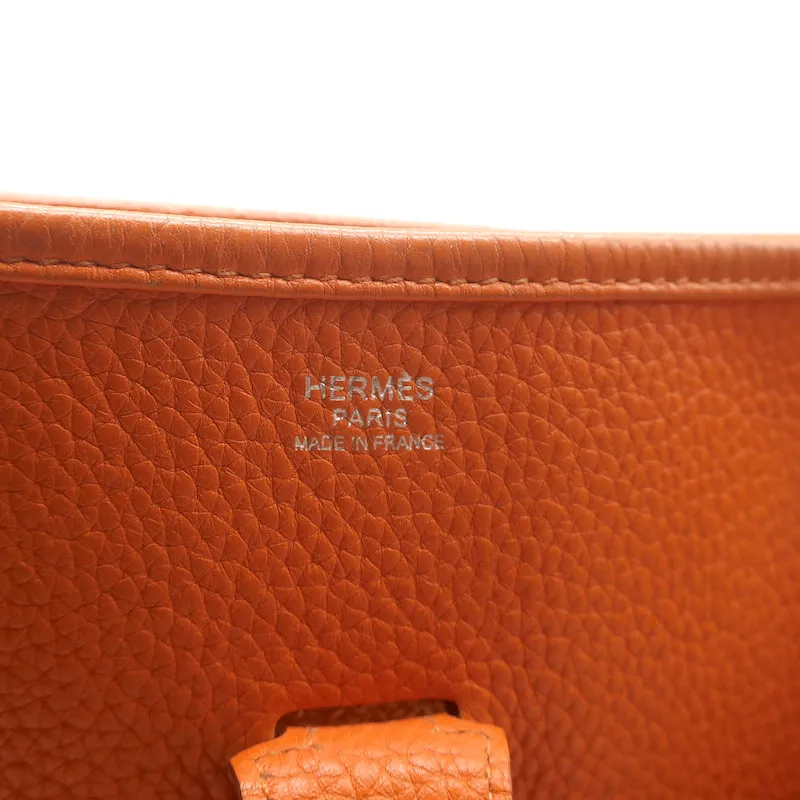 Hermes 2008 Evelyne II GM Hobo Orange Leather Crossbody Bag