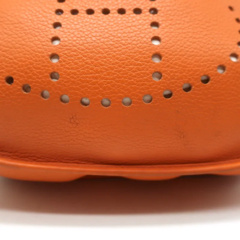 Hermes 2008 Evelyne II GM Hobo Orange Leather Crossbody Bag