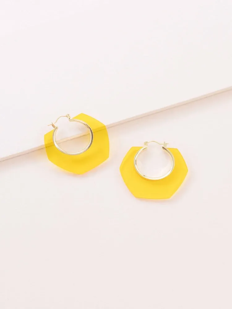 Hexagon Hoop Earrings