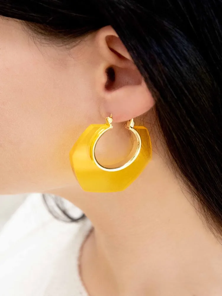 Hexagon Hoop Earrings