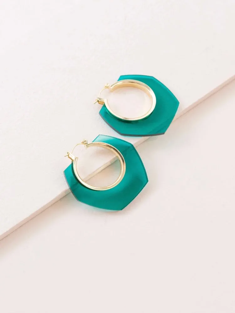 Hexagon Hoop Earrings