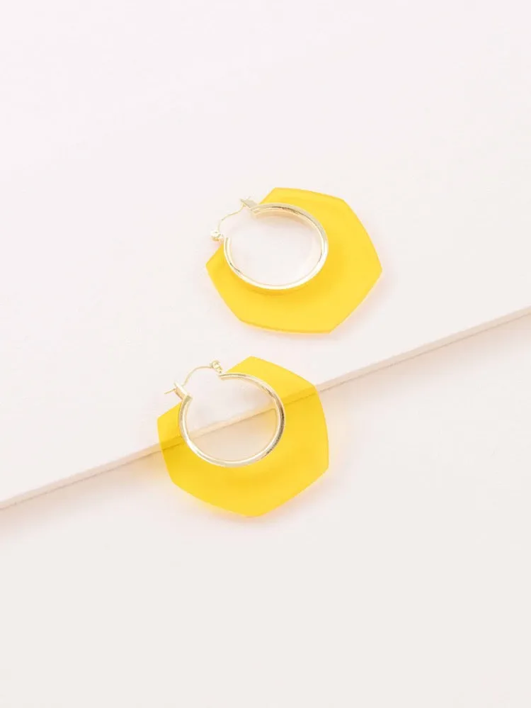 Hexagon Hoop Earrings