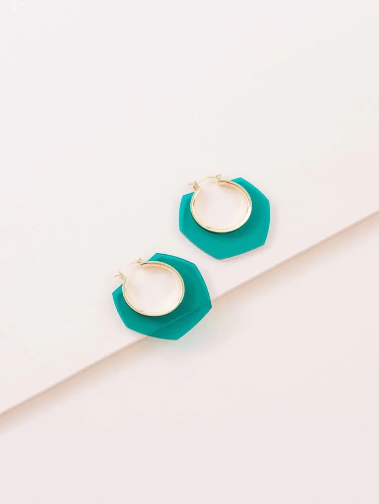 Hexagon Hoop Earrings