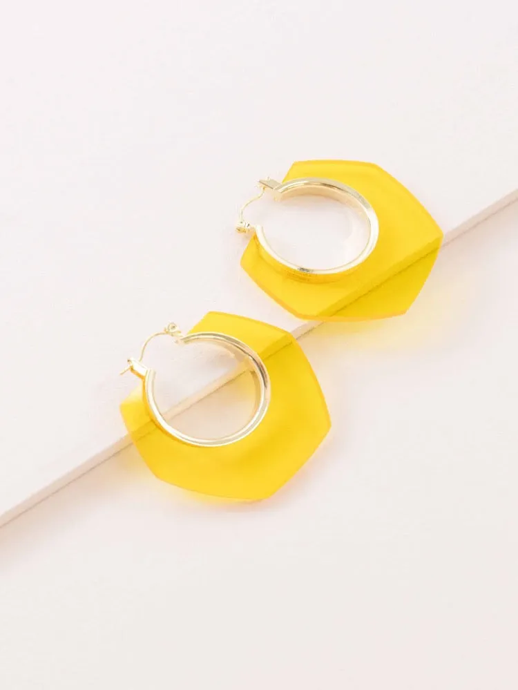 Hexagon Hoop Earrings