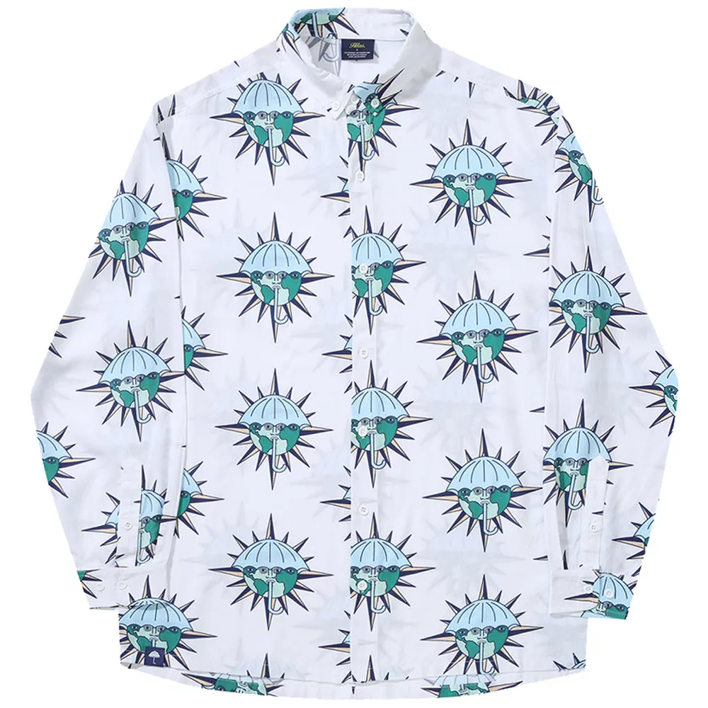 Hélas Toltec Long Sleeve Pyjama Shirt white