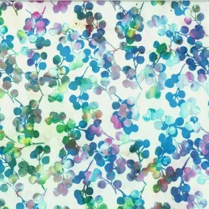 Hoffman Fabrics Light Bright Eucalyptus Leaves Batik Fabric V2531-667-Light-Bright
