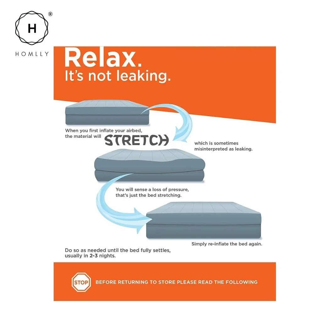 Homlly INTEX Dura-Beam Deluxe Comfort-Plush Mid-Rise Air Inflated Mattress