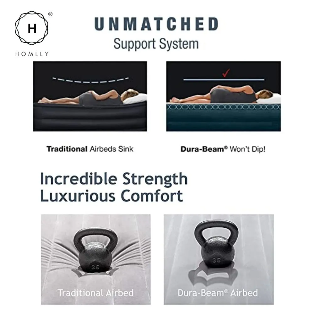 Homlly INTEX Dura-Beam Deluxe Comfort-Plush Mid-Rise Air Inflated Mattress