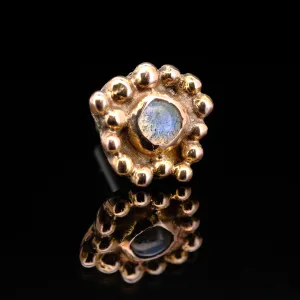 Horta - Labradorite 14ga Threaded end - 14kt Rose Gold