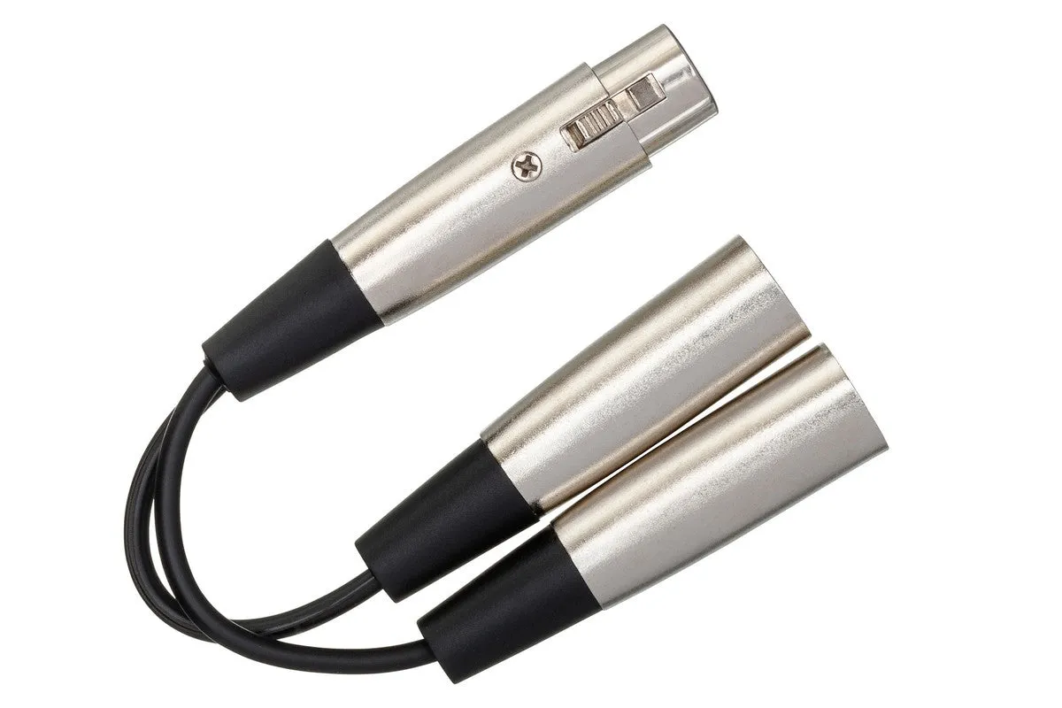 HOSA YXM-121  6" Y Cable, XLR3F To Dual XLR3M