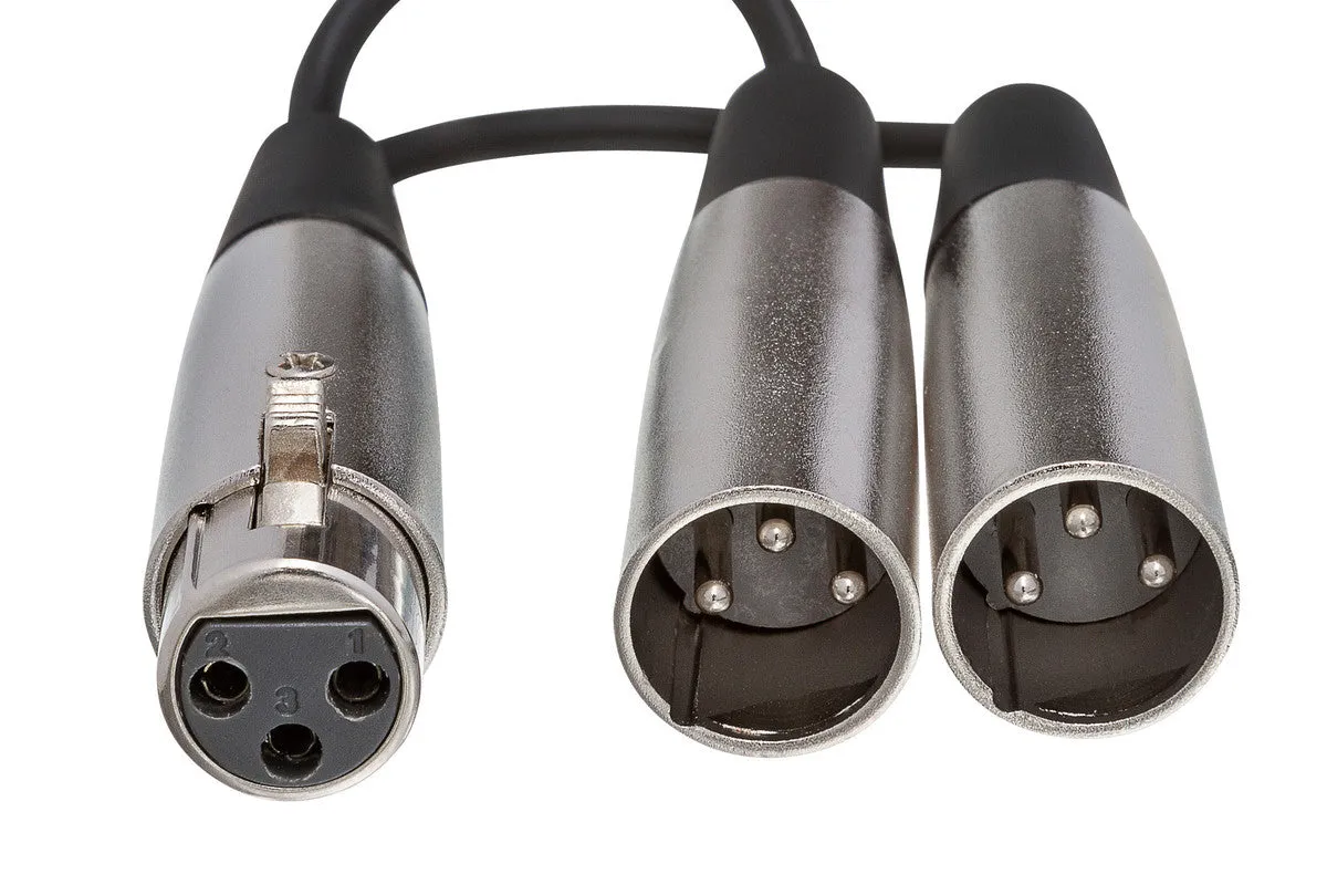 HOSA YXM-121  6" Y Cable, XLR3F To Dual XLR3M