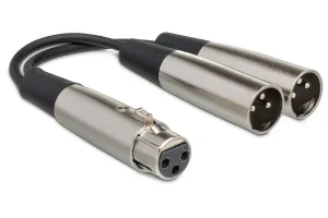 HOSA YXM-121  6" Y Cable, XLR3F To Dual XLR3M