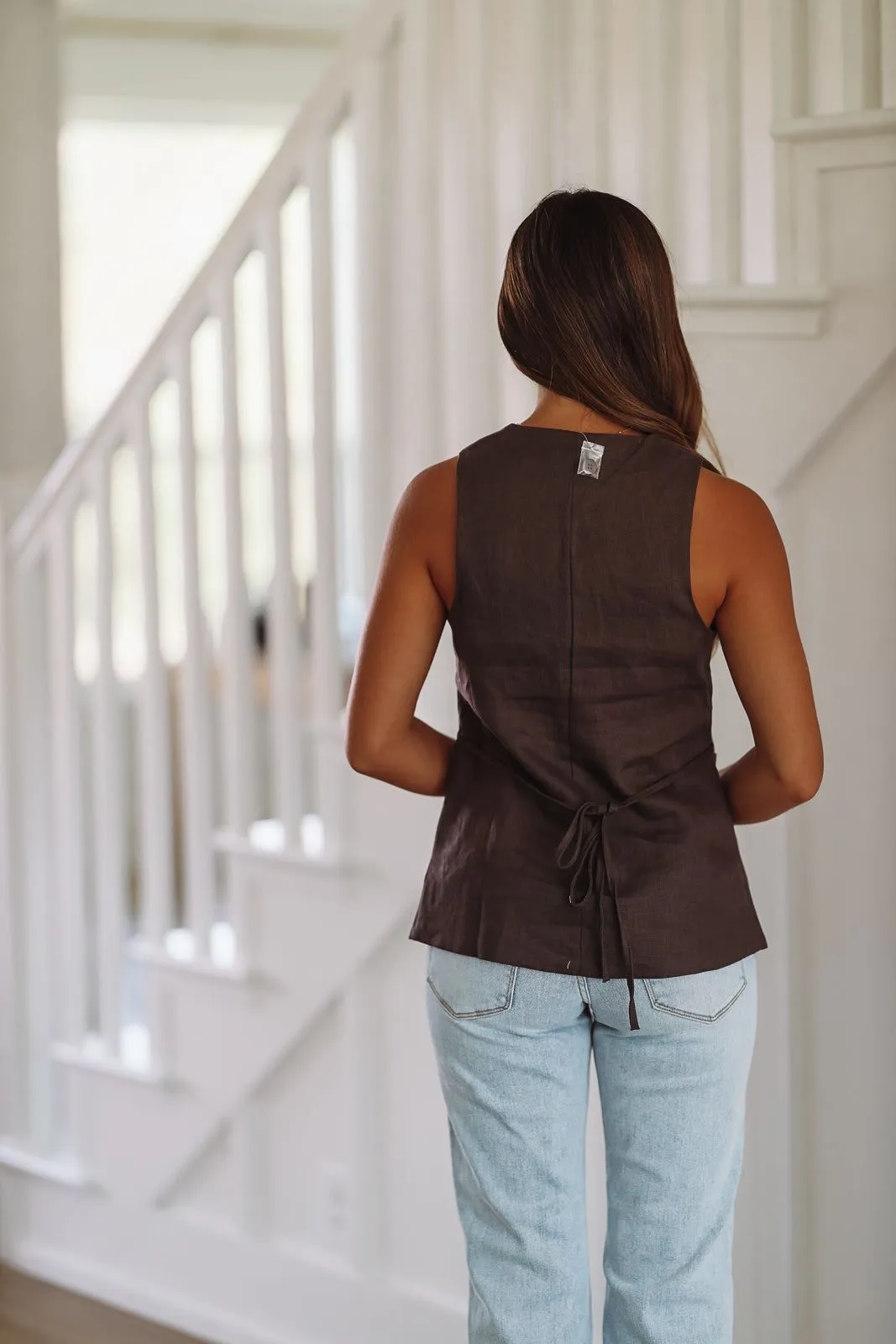 Hot Java Vest Top - Brown